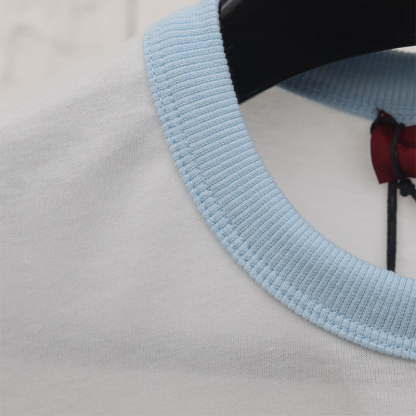 2025 New Fashion Jacquard Fabric, Smooth Soft Comfortable Breathable, Line Design Round Neck Short Sleeve T-Shirt