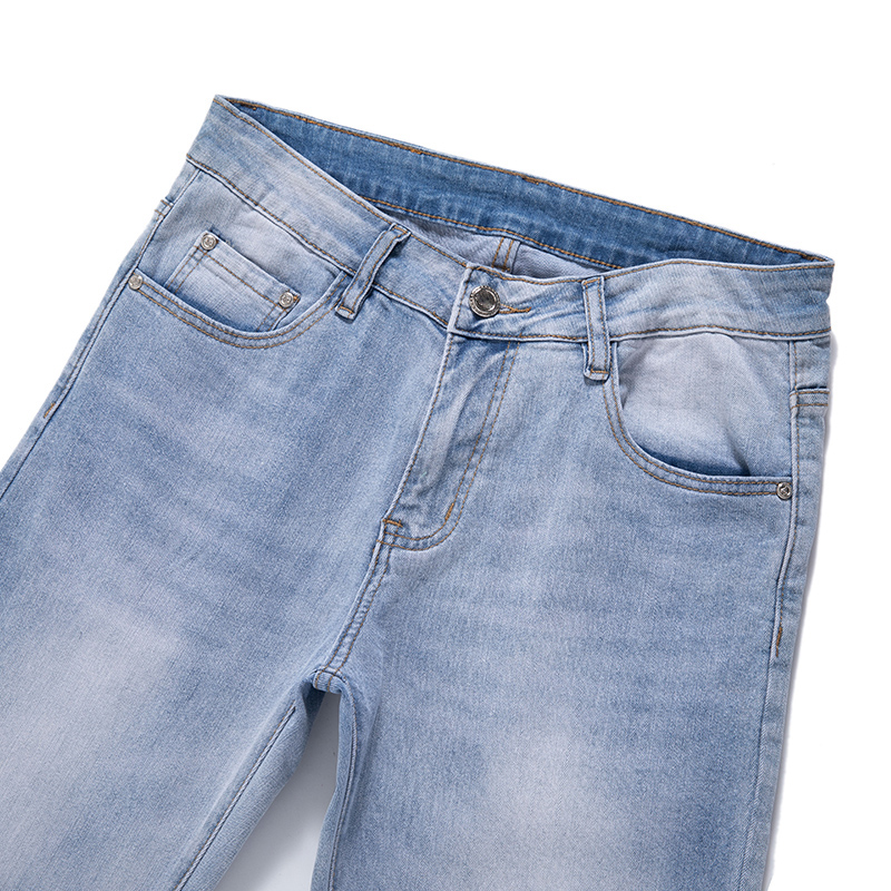 2025 New 100% Cotton Stretch Fabric Comfortable Breathable Men's Slim Straight Fit Jeans