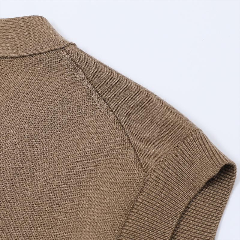 2026 Classic Cashmere Vest – Men's Deep Khaki Wool Knit Sleeveless Sweater Sizes 46-54 Available