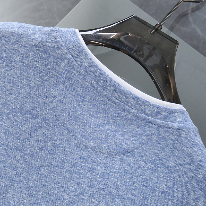 2025 New Natural Plant Fiber Fabric Lightweight Breathable Soft Comfortable Men's Casual Round Neck Short Sleeve T-Shirt