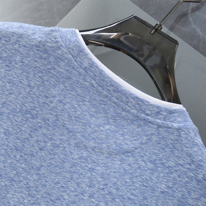 2025 New Natural Plant Fiber Fabric Lightweight Breathable Soft Comfortable Men's Casual Round Neck Short Sleeve T-Shirt