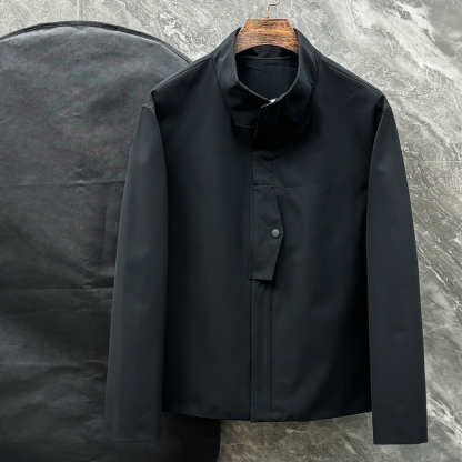 2025 Spring/Summer New Dustproof Waterproof Fabric, Men's High-End Casual Woven Trench Coat Jacket Outerwear