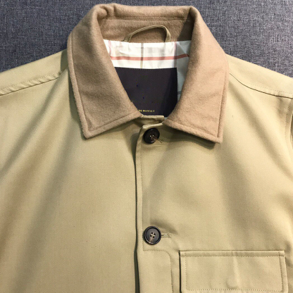 2025 Spring New Pure Cotton Windproof Waterproof, Multi-Pocket Design Men's Business Casual Mid-Length Jacket with Cashmere Collar