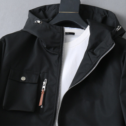 2025 Spring New Soft Fine Comfortable Breathable, Men's Fashion Casual Hooded Jacket Outerwear