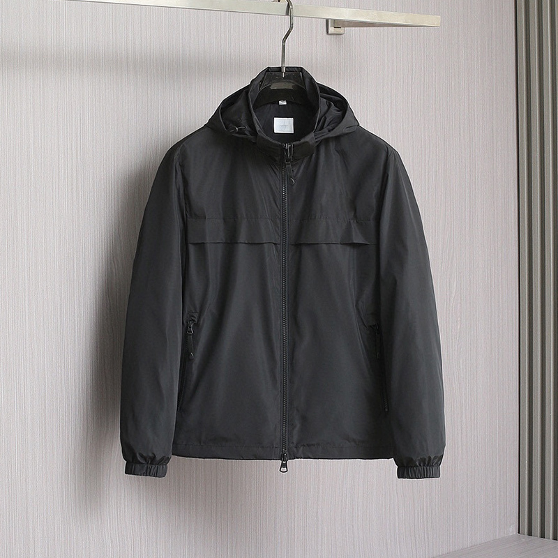 2025 Spring/Summer Imported Lightweight Fiber Fabric Breathable Comfort Minimalist Timeless Design Men's Hooded Jacket Business Casual Trench Coat