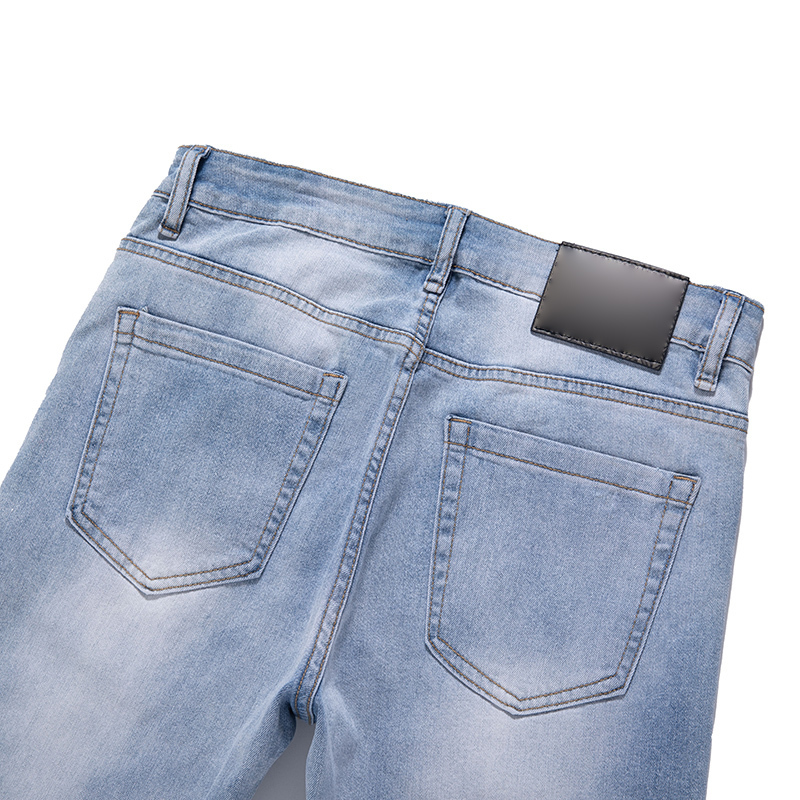 2025 New 100% Cotton Stretch Fabric Comfortable Breathable Men's Slim Straight Fit Jeans