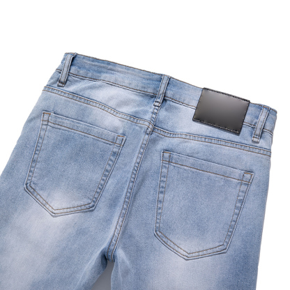 2025 New 100% Cotton Stretch Fabric Comfortable Breathable Men's Slim Straight Fit Jeans