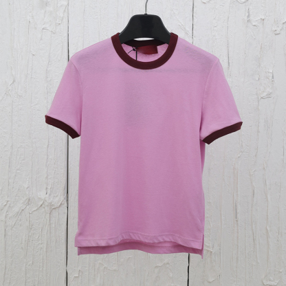 2025 New Fashion Jacquard Fabric, Smooth Soft Comfortable Breathable, Line Design Round Neck Short Sleeve T-Shirt