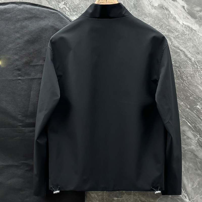 2025 Spring/Summer New Dustproof Waterproof Fabric, Men's High-End Casual Woven Trench Coat Jacket Outerwear