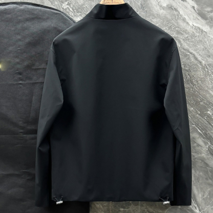 2025 Spring/Summer New Dustproof Waterproof Fabric, Men's High-End Casual Woven Trench Coat Jacket Outerwear