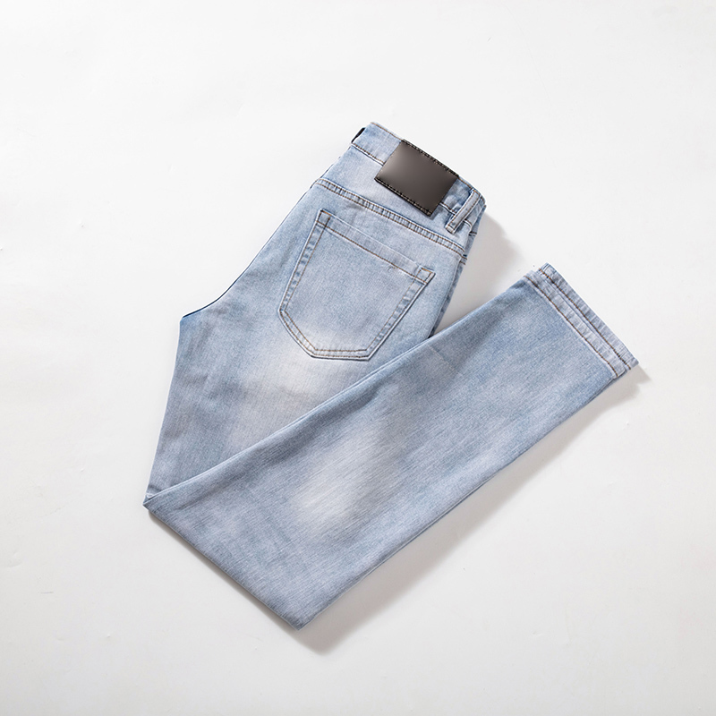 2025 New 100% Cotton Stretch Fabric Comfortable Breathable Men's Slim Straight Fit Jeans