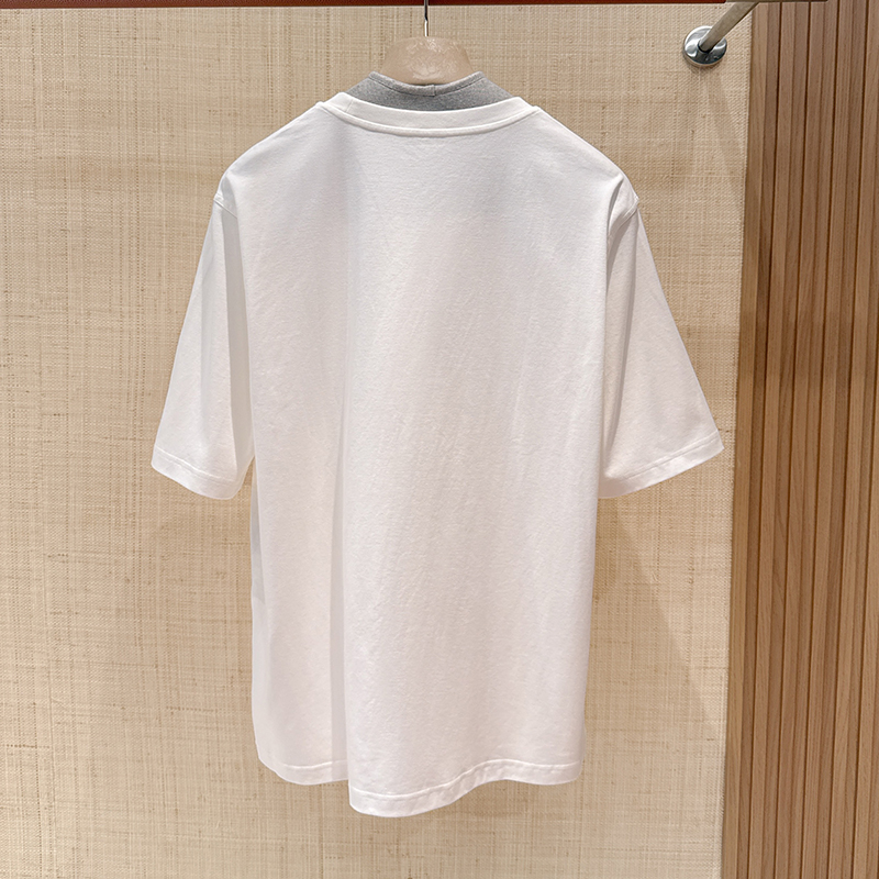 2026 Spring/Summer Horse Leather Patch Short Sleeve T-Shirt – Premium White Men's Tee  Short Description