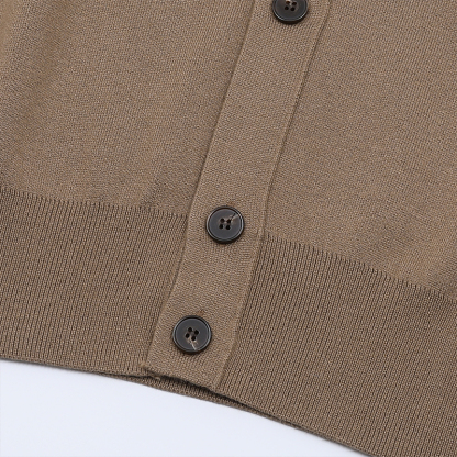 2026 Classic Cashmere Vest – Men's Deep Khaki Wool Knit Sleeveless Sweater Sizes 46-54 Available