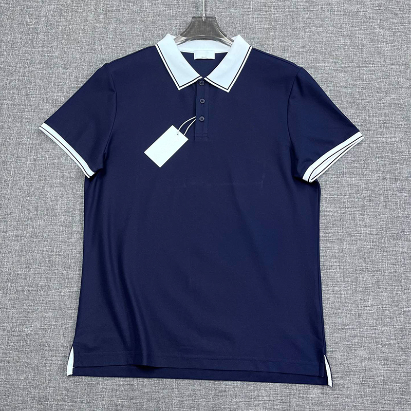 2025 Spring/Summer Custom Woven Fabric/Italian Minimalist Design Triple-Button Breathable Fit Men's Luxury Business Polo Shirt