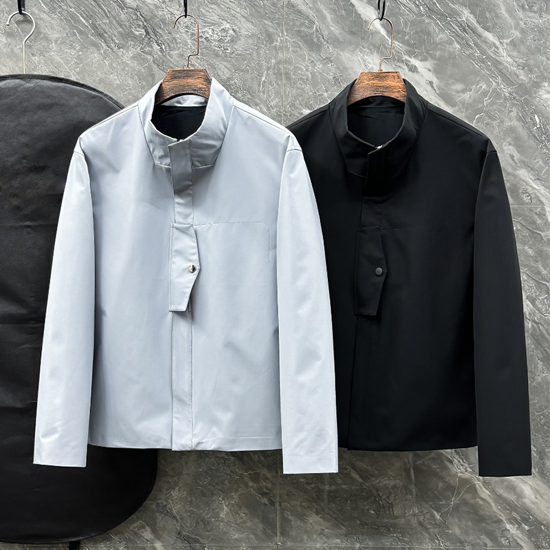 2025 Spring/Summer New Dustproof Waterproof Fabric, Men's High-End Casual Woven Trench Coat Jacket Outerwear