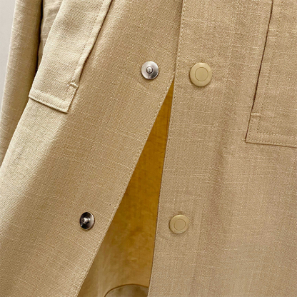 2025 New Wrinkle-Resistant Windproof Slub Fabric, Men's High-End Business Casual Turn-Down Collar Lightweight Jacket Outerwear