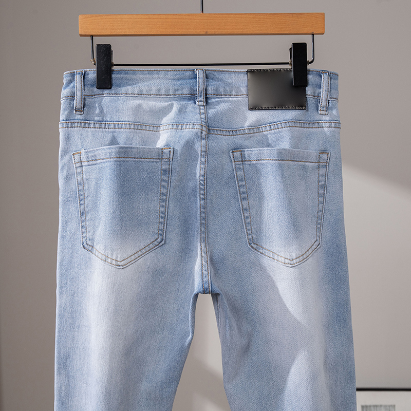 2025 New 100% Cotton Stretch Fabric Comfortable Breathable Men's Slim Straight Fit Jeans