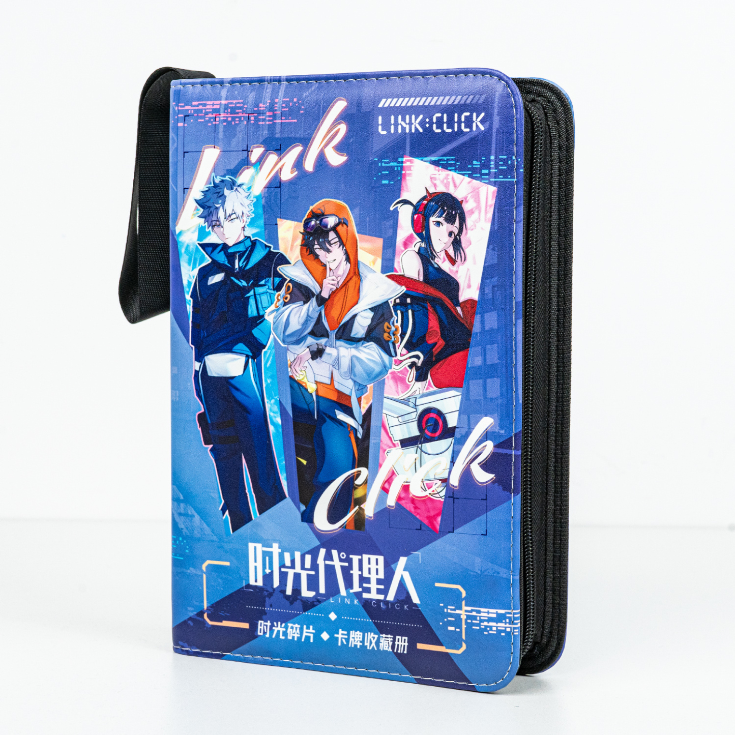 CARDFUN Link Click Collector Card Album 4 Pocket TCG Trading Card Binder PU Leather Cover 160 Pocket Card with Sleeves