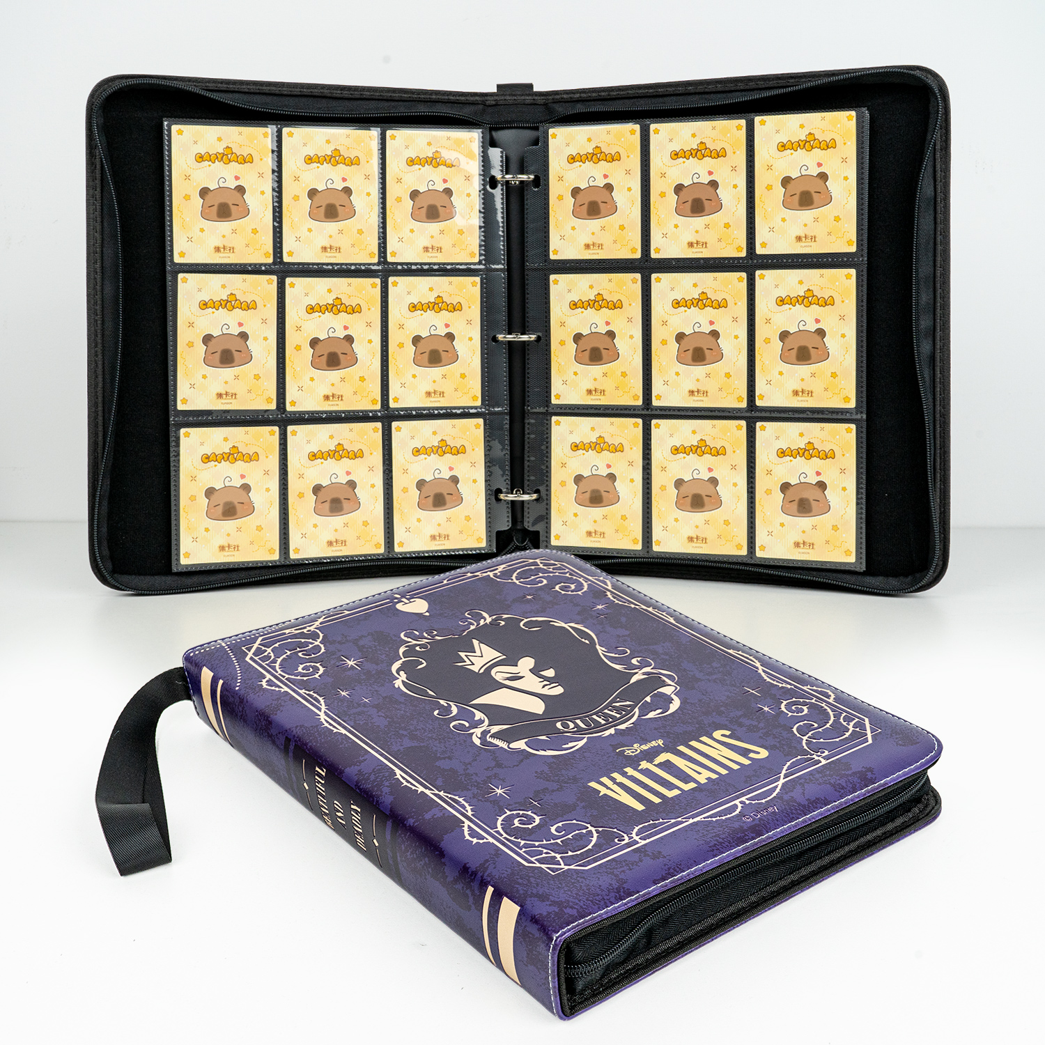 CARDFUN Disney Princess Card Purple Album 9 Pocket Card Binder with Sleeves 360 Double Sided Pocket PU Leather Cover