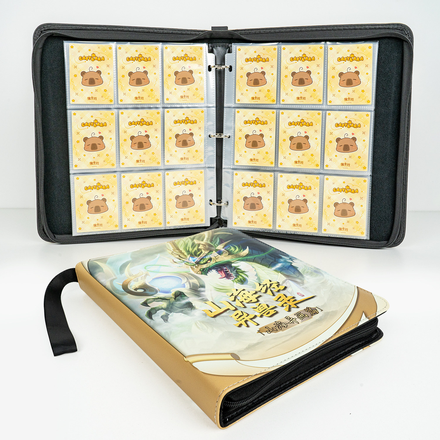 CARDFUN The Classic of Mountains and Rivers Collector Card Album 9 Pocket Trading Card Binder PU Leather Cover 360 Pocket Card