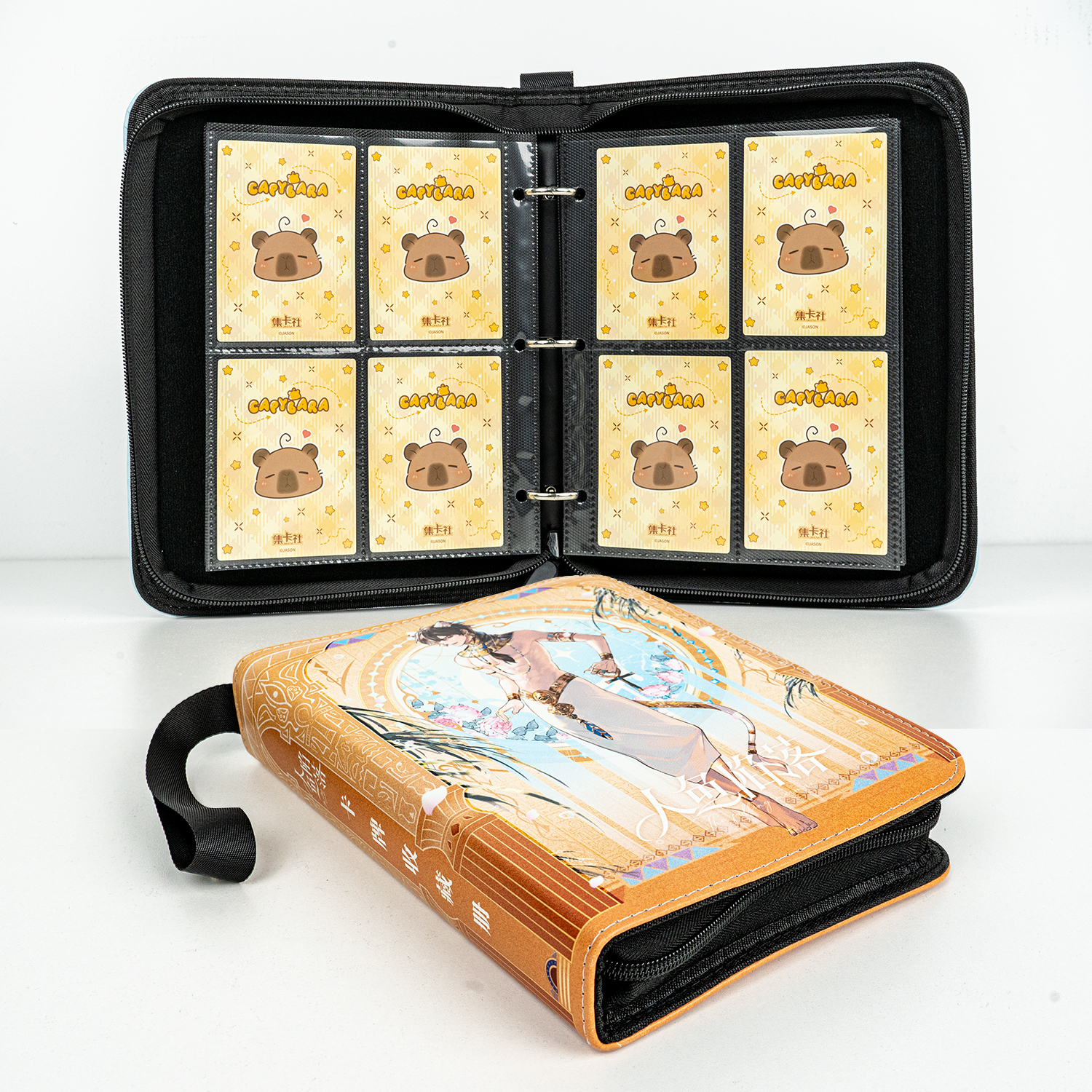 CARDFUN The Falling Merman Collector Card Album 4 Pocket TCG Trading Card Binder PU Leather Cover 160 Pocket Card with Sleeves