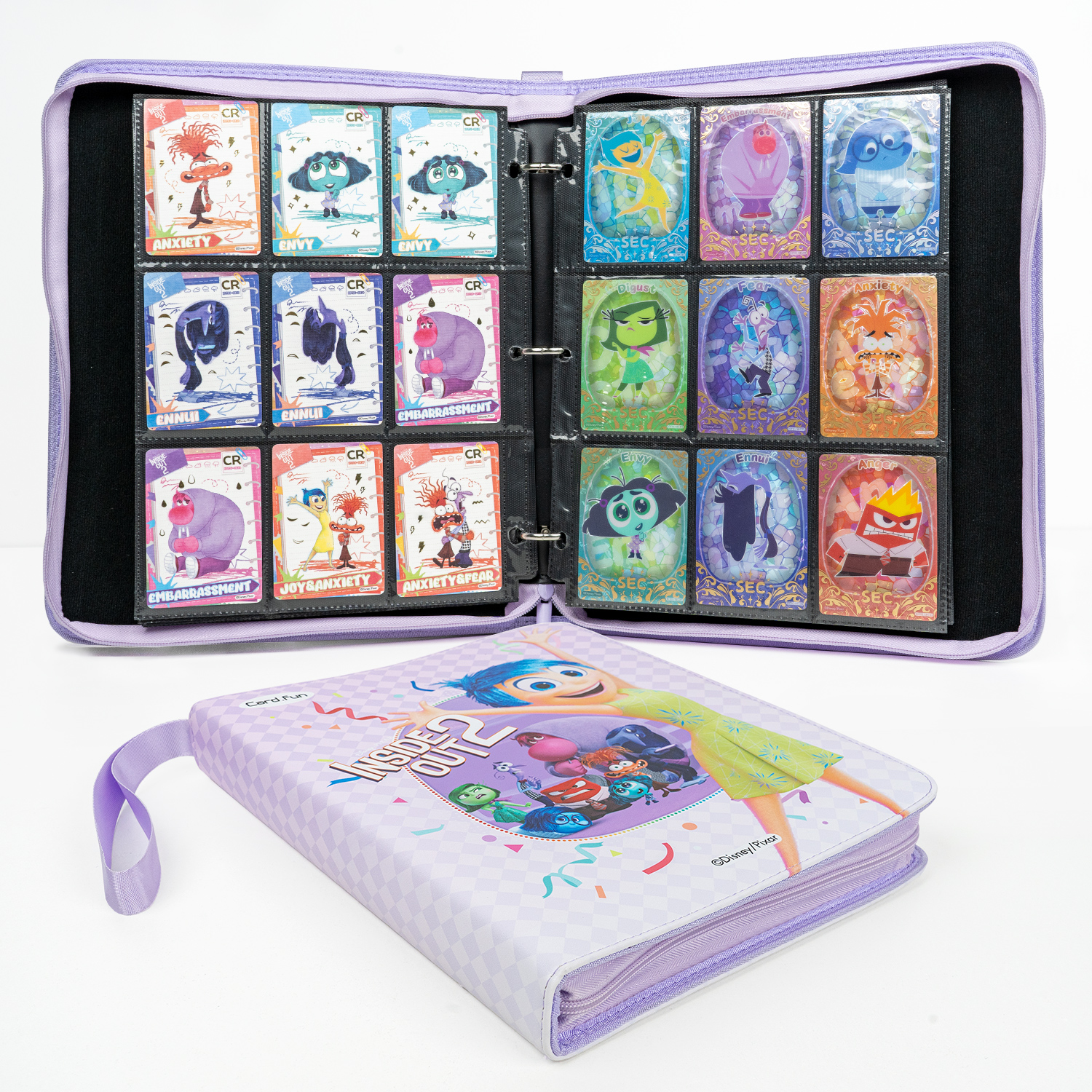 CARDFUN Inside Out2 Collector Card Album 9 Pocket TCG Trading Card Binder PU Leather Cover 360 Pocket Card with Sleeves