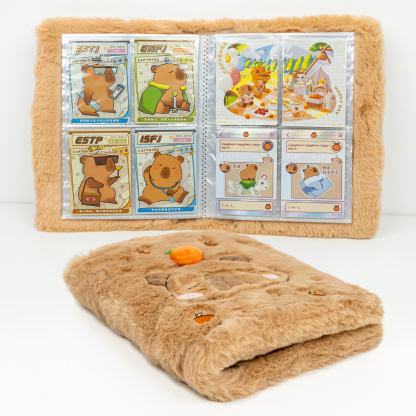 CardFun 4 Pocket Capybara-themed Card Binder, Trading Card Binder Clear Pockets Card Collection Binder, Collectible Card Albums