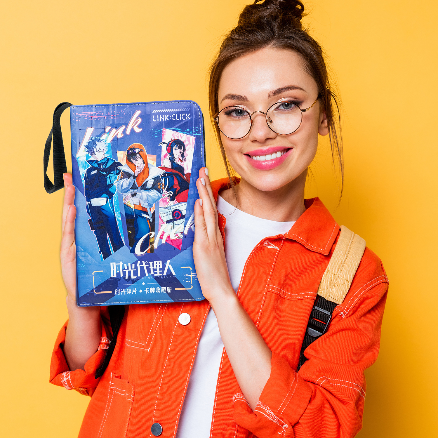 CARDFUN Link Click Collector Card Album 4 Pocket TCG Trading Card Binder PU Leather Cover 160 Pocket Card with Sleeves