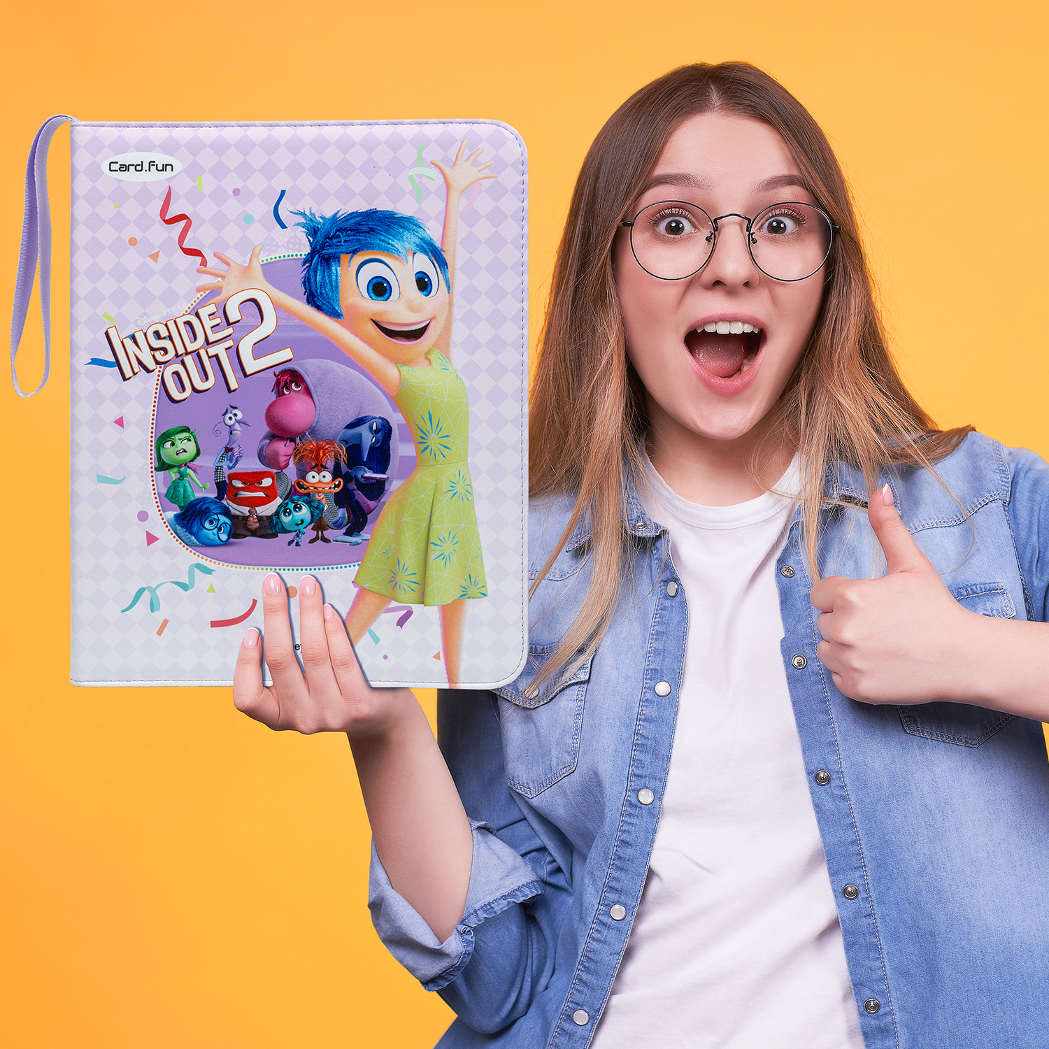CARDFUN Inside Out2 Collector Card Album 9 Pocket TCG Trading Card Binder PU Leather Cover 360 Pocket Card with Sleeves