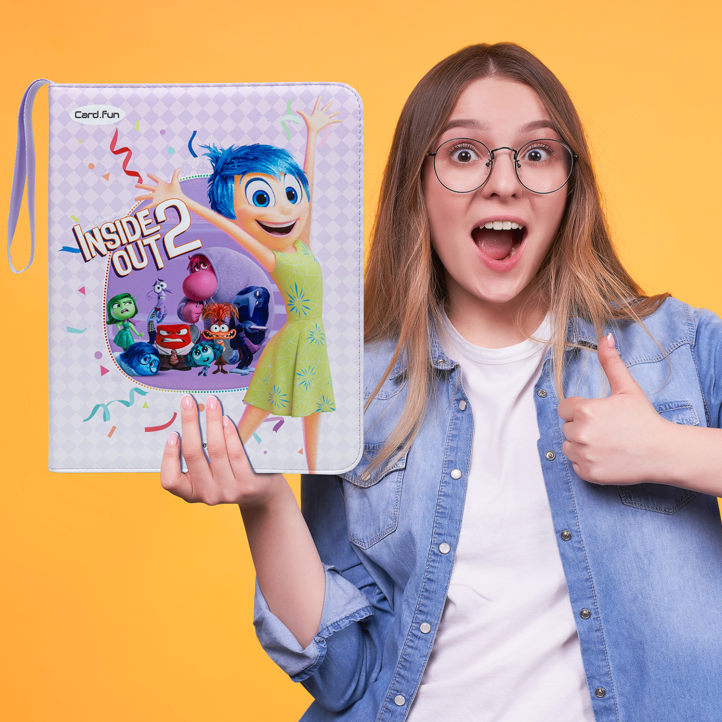 CARDFUN Inside Out2 Collector Card Album 9 Pocket TCG Trading Card Binder PU Leather Cover 360 Pocket Card with Sleeves