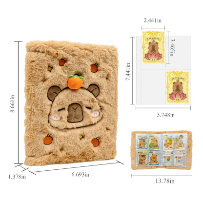 CardFun 4 Pocket Capybara-themed Card Binder, Trading Card Binder Clear Pockets Card Collection Binder, Collectible Card Albums