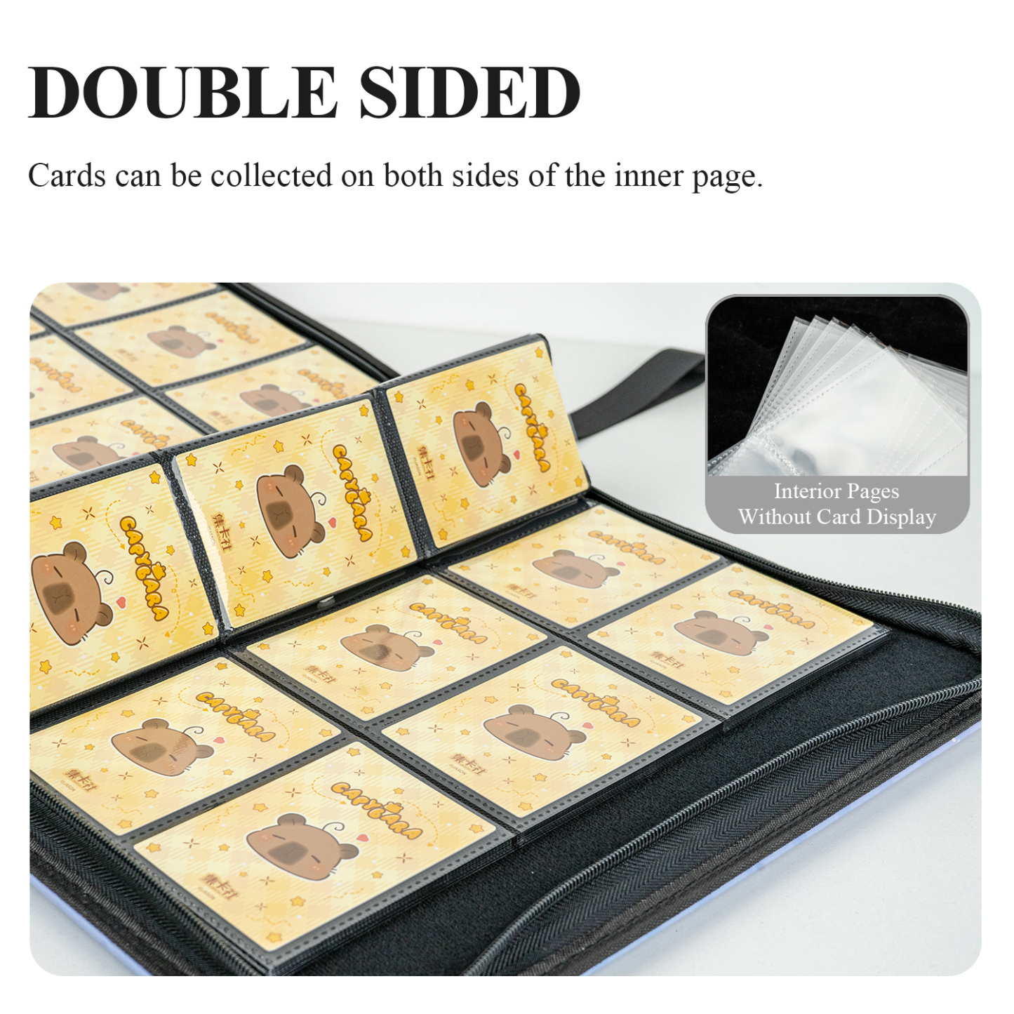 CARDFUN Disney Princess Card Album 9 Pocket Card Binder with Sleeves 360 Double Sided Pocket PU Leather Cover