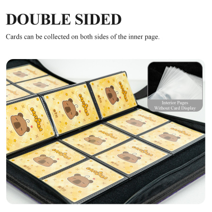 CARDFUN Disney Princess Card Purple Album 9 Pocket Card Binder with Sleeves 360 Double Sided Pocket PU Leather Cover