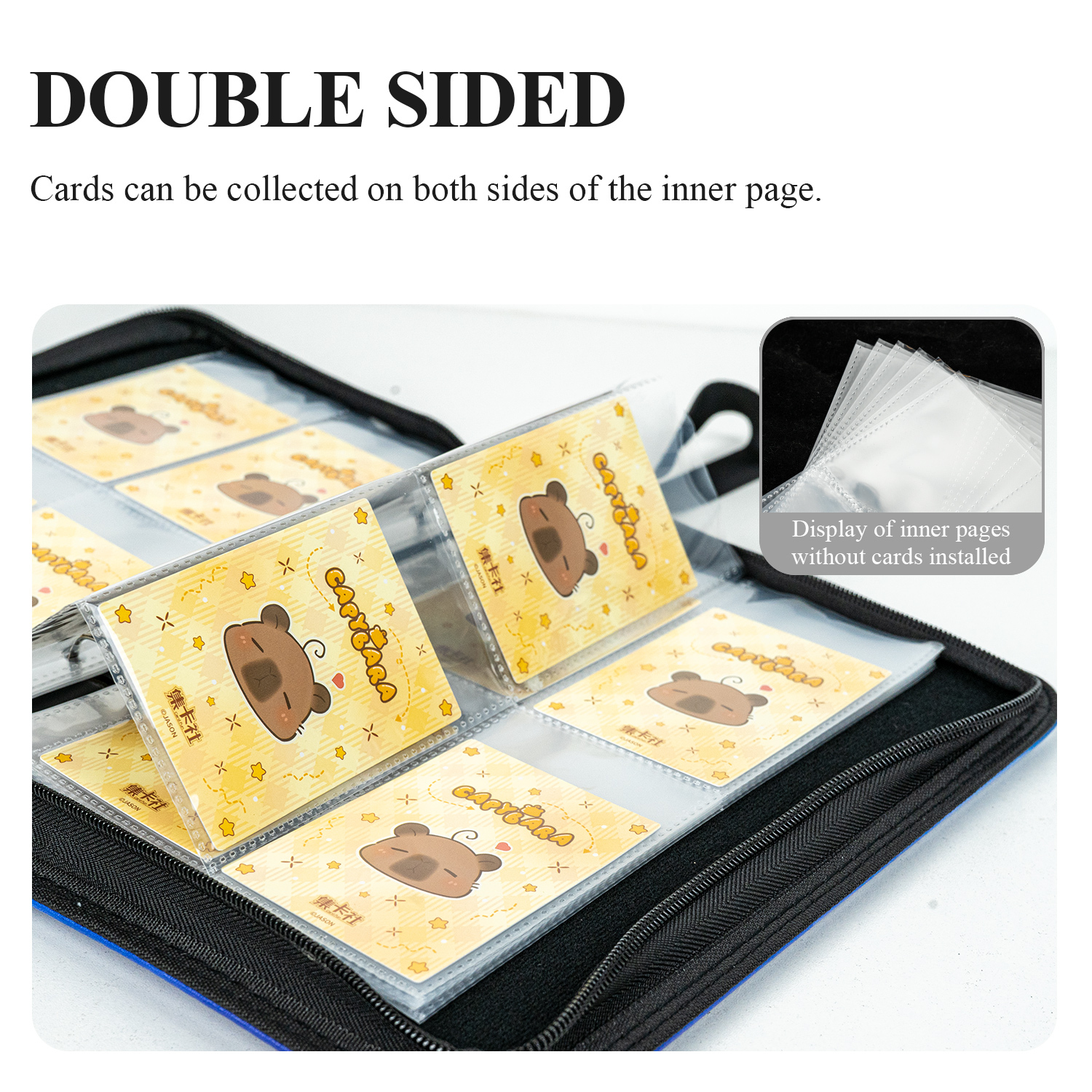 CARDFUN Link Click Collector Card Album 4 Pocket TCG Trading Card Binder PU Leather Cover 160 Pocket Card with Sleeves
