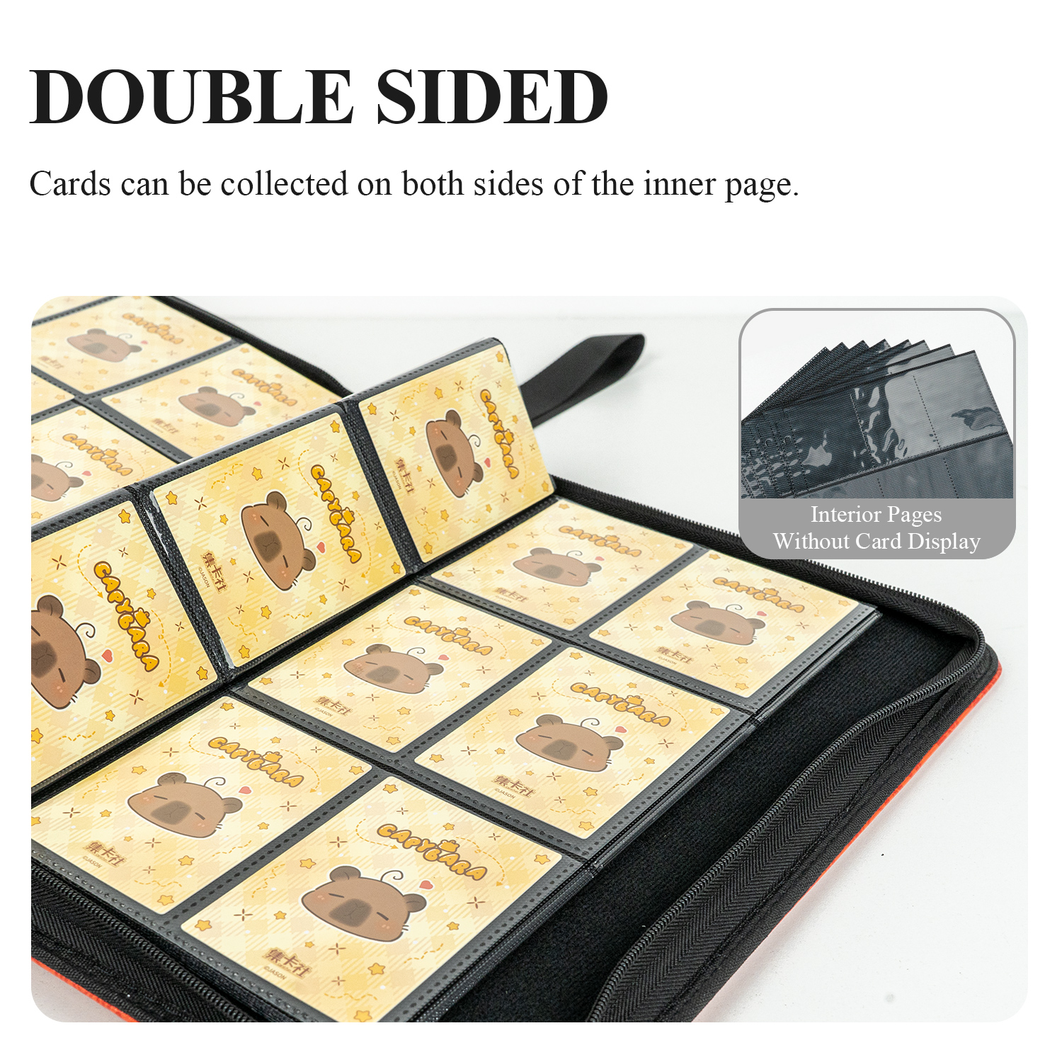 CARDFUN Drawing Cats Collector Card Album 9 Pocket TCG Trading Card Binder PU Leather Cover 360 Pocket Card with Sleeves