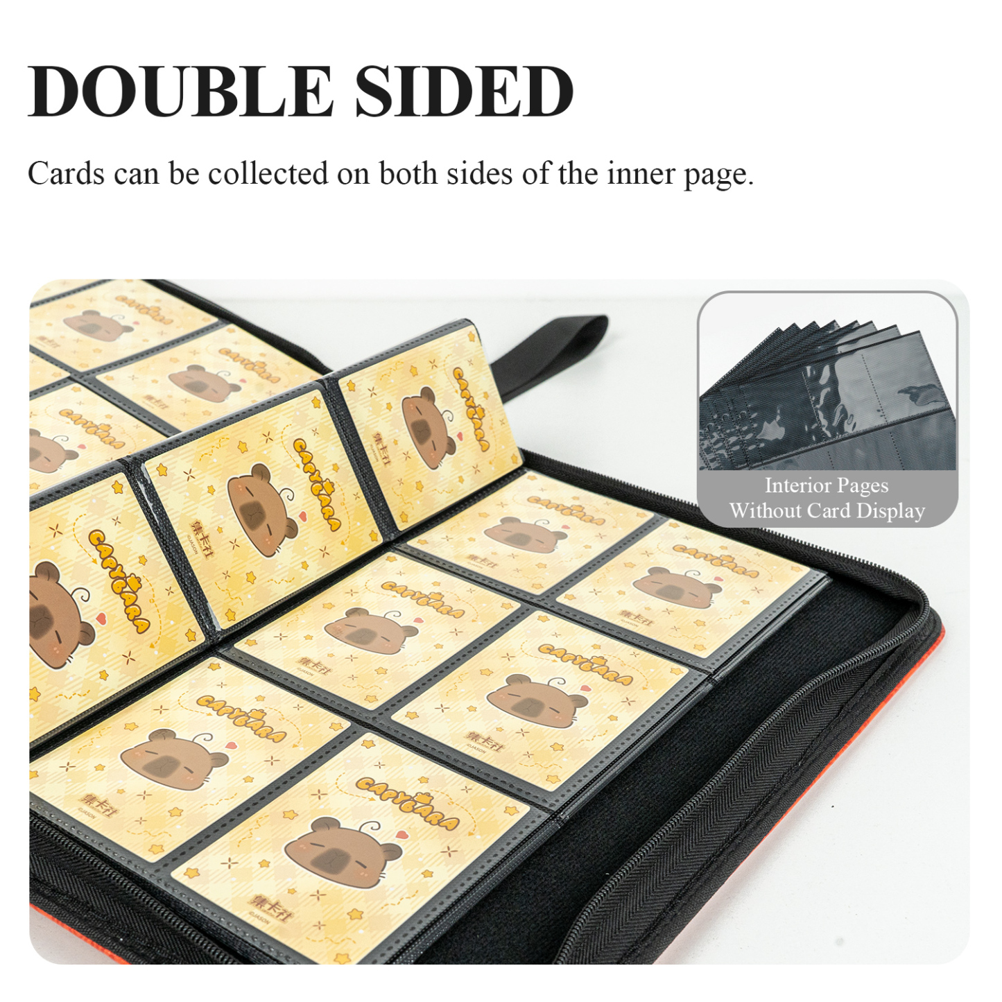 CARDFUN Drawing Cats Collector Card Album 9 Pocket TCG Trading Card Binder PU Leather Cover 360 Pocket Card with Sleeves