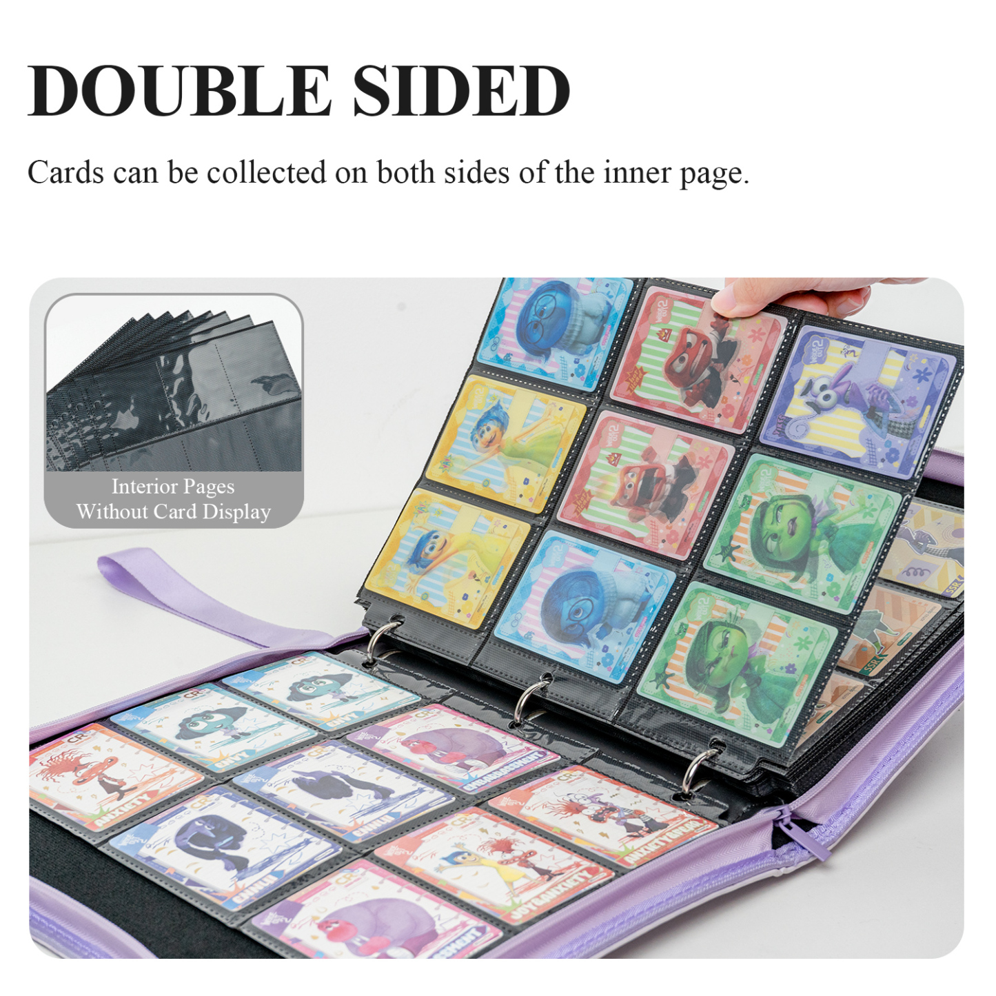 CARDFUN Inside Out2 Collector Card Album 9 Pocket TCG Trading Card Binder PU Leather Cover 360 Pocket Card with Sleeves
