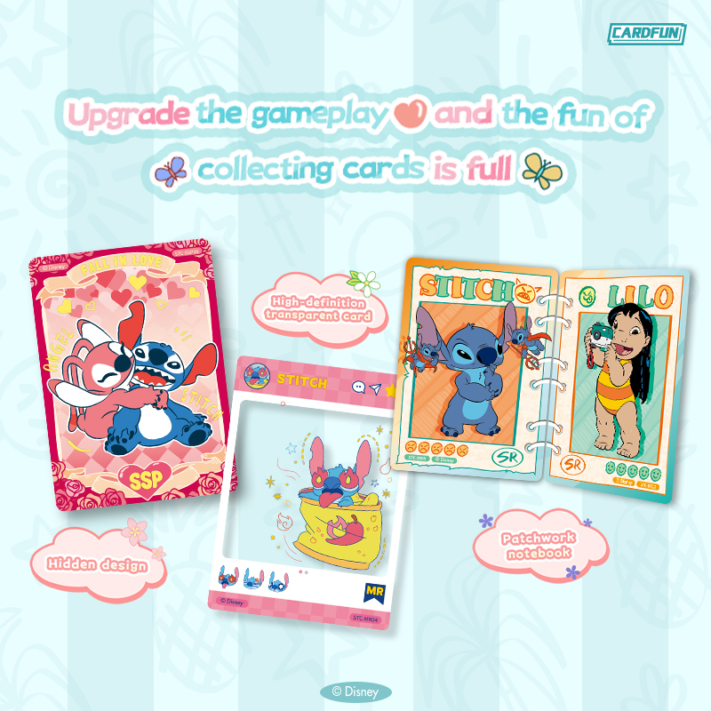 20 Packs CARDFUN Disney Lilo Stitch Collectable Card Anime Cards Trading Cards Stitch Game Collection Cards Blind Box Gifts