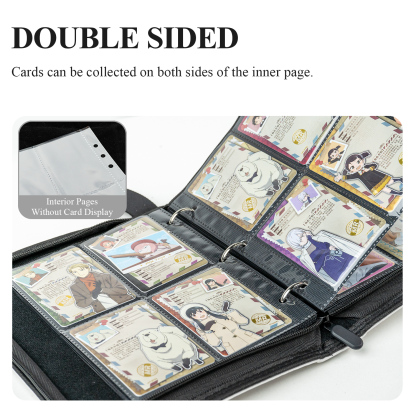 Card Fun 4 Pocket SPY x FAMILY CODE: White Binder, Zipper Binder for Cards Collection, 160 Cards PU Leather Albums with Sleeves
