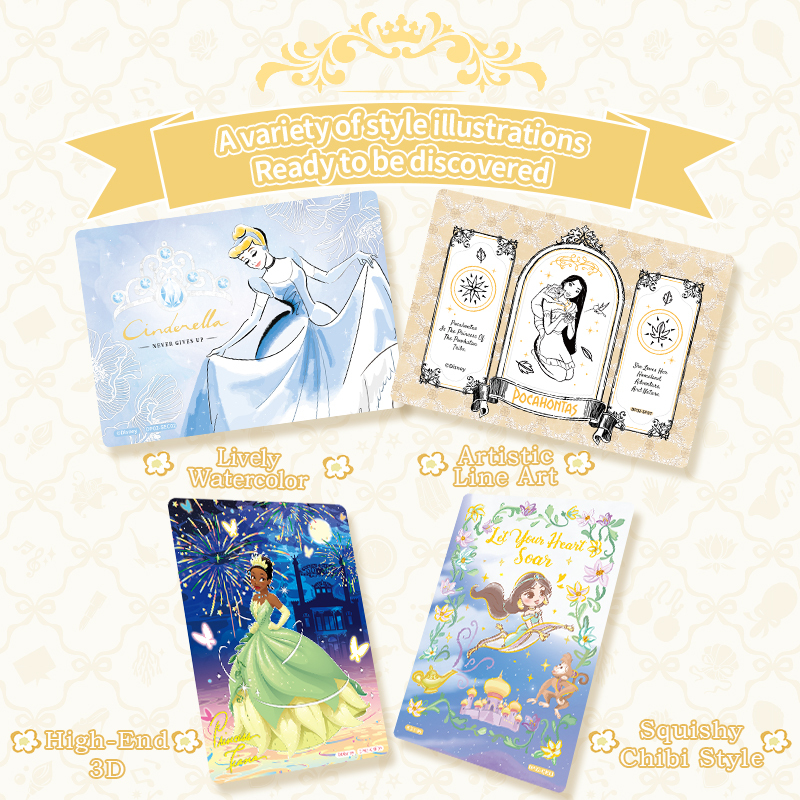 Cardfun Disney Princess Dairy Set 12 Packs Collectible Cards TCG CCG Collection Booster Pack 
