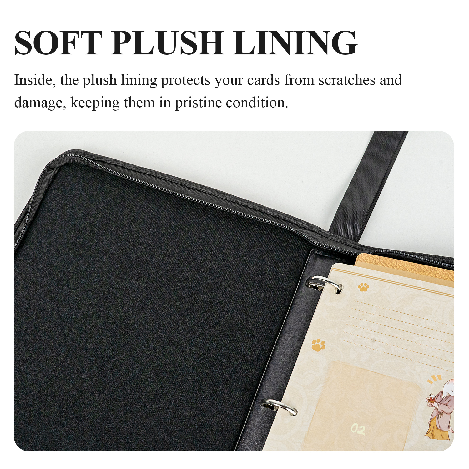 CARDFUN Drawing Cats Collector Card Album 9 Pocket TCG Trading Card Binder PU Leather Cover 360 Pocket Card with Sleeves