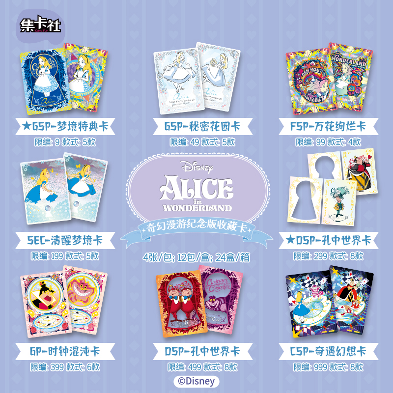 CardFun Official Disney Alice in Wonderland 12 packs Collection Trading Card Booster Box TCG CCG