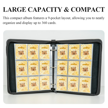 CARDFUN The Classic of Mountains and Rivers Collector Card Album 9 Pocket Trading Card Binder PU Leather Cover 360 Pocket Card