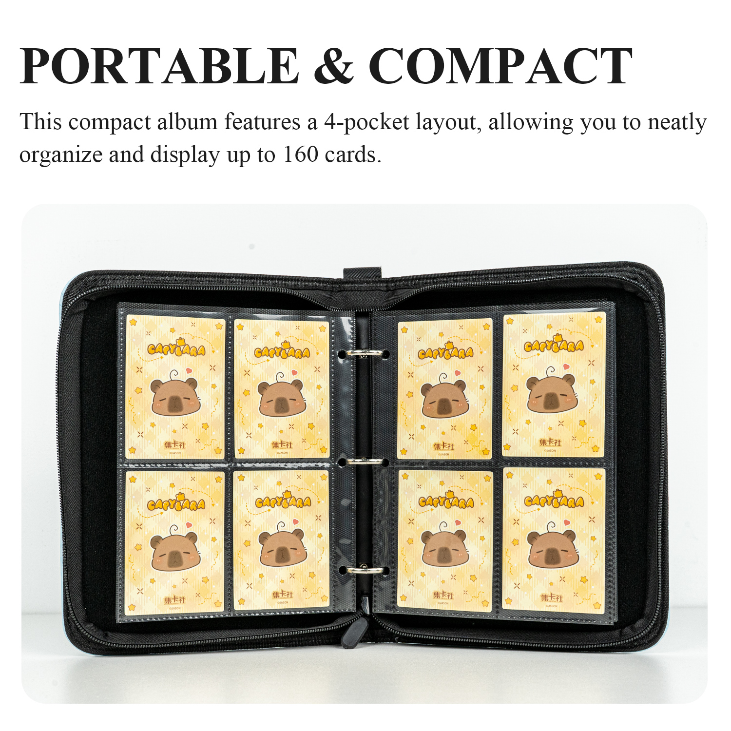 CARDFUN The Falling Merman Collector Card Album 4 Pocket TCG Trading Card Binder PU Leather Cover 160 Pocket Card with Sleeves