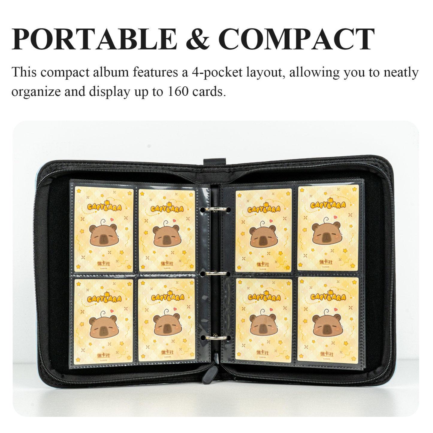 CARDFUN The Falling Merman Collector Card Album 4 Pocket TCG Trading Card Binder PU Leather Cover 160 Pocket Card with Sleeves