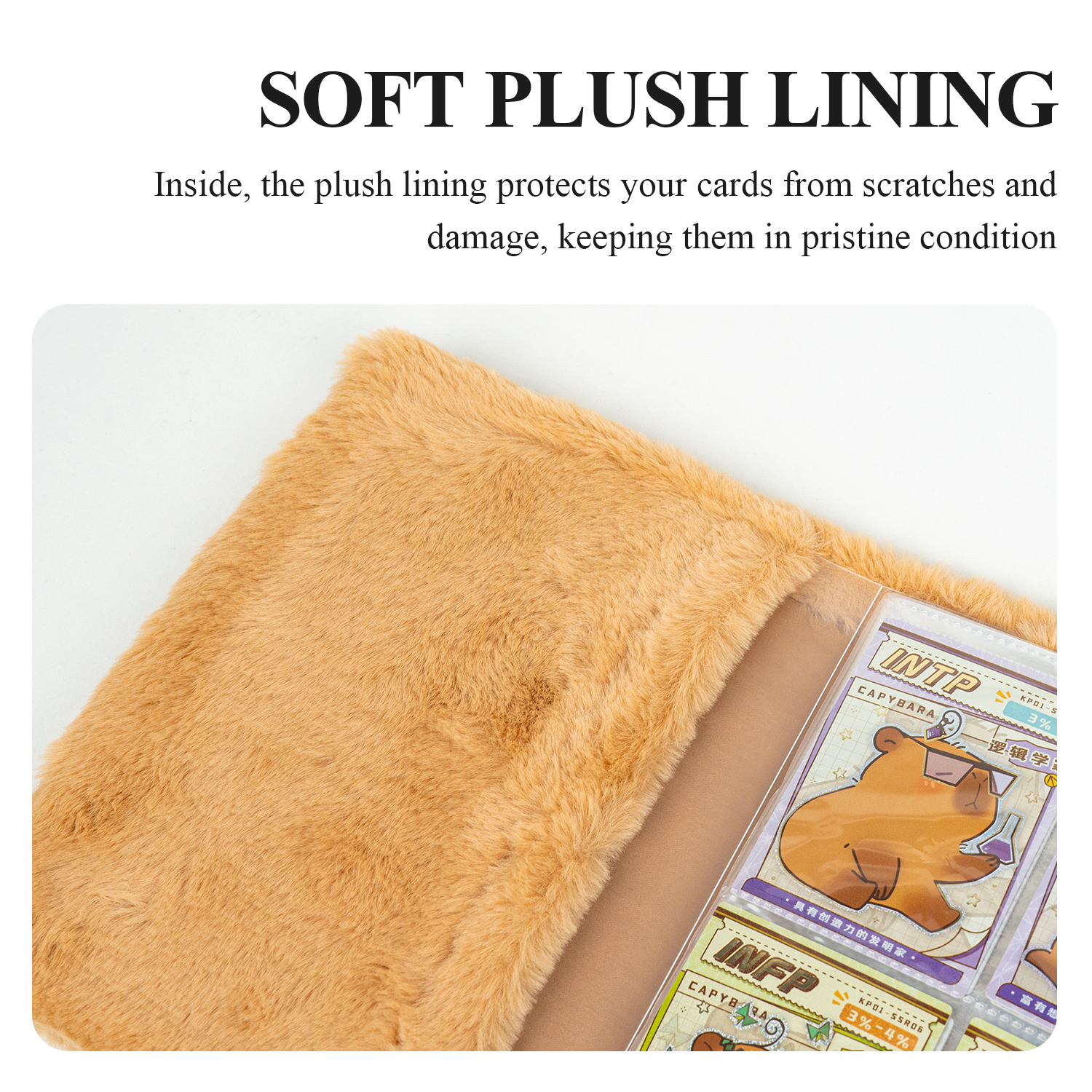 CardFun 4 Pocket Capybara-themed Card Binder, Trading Card Binder Clear Pockets Card Collection Binder, Collectible Card Albums