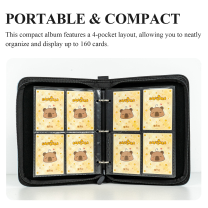 CARDFUN Divas hit the road Collector Card Album 4 Pocket TCG Trading Card Binder PU Leather Cover 160 Pocket Card with Sleeves