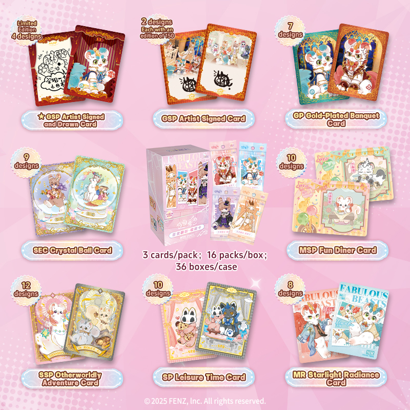 16 Packs CARDFUN Fabulous Beasts Miscellaneous Beauty 3RD Cards Official Anime TCG CCG Collectible Card Game Trading Cards Hobby Gifts Toys