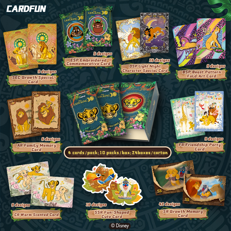 10 Packs CARDFUN Disney/Pixar Lion King 30th Anniversary Collectible Trading Card Game TCG CCG Birthday Gift Collection Cards