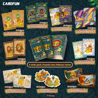 10 Packs CARDFUN Disney/Pixar Lion King 30th Anniversary Collectible Trading Card Game TCG CCG Birthday Gift Collection Cards